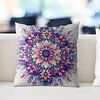 Mandala Purple Cross Stitch Pillow Cover Kit 11CT Stamped 3-Strand Embroidery 45x45cm tapestrymarket