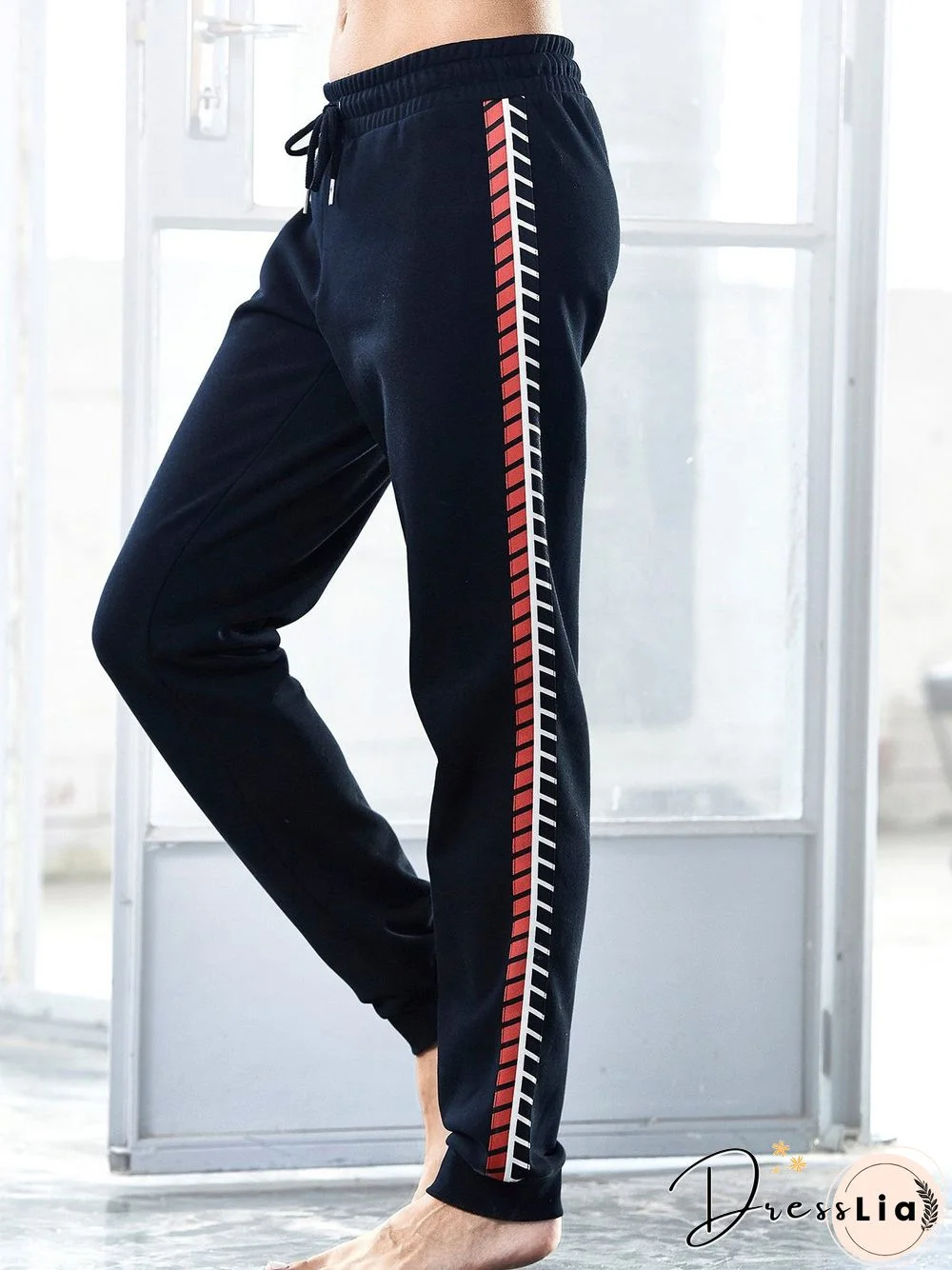 Geometric Jersey Loose Sweatpants