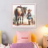 Girl With Horse-11CT Stamped Cross Stitch 40*40cm/15.75*15.75in tapestrymarket