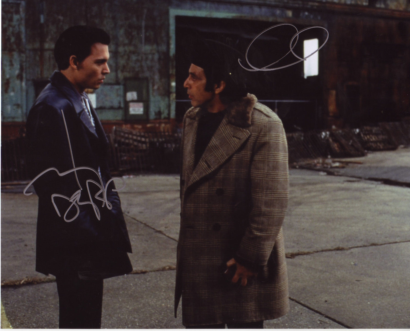 DONNIE BRASCO -JOHNNY DEPP & AL PACINO AUTOGRAPH SIGNED PP Photo Poster painting POSTER