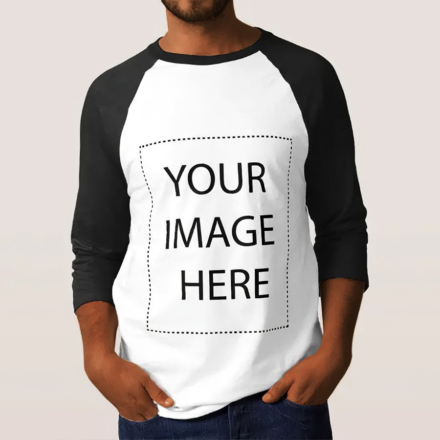 Custom Picture Text Logo T-shirts Men's Long-sleeved Men's Top-VESSFUL