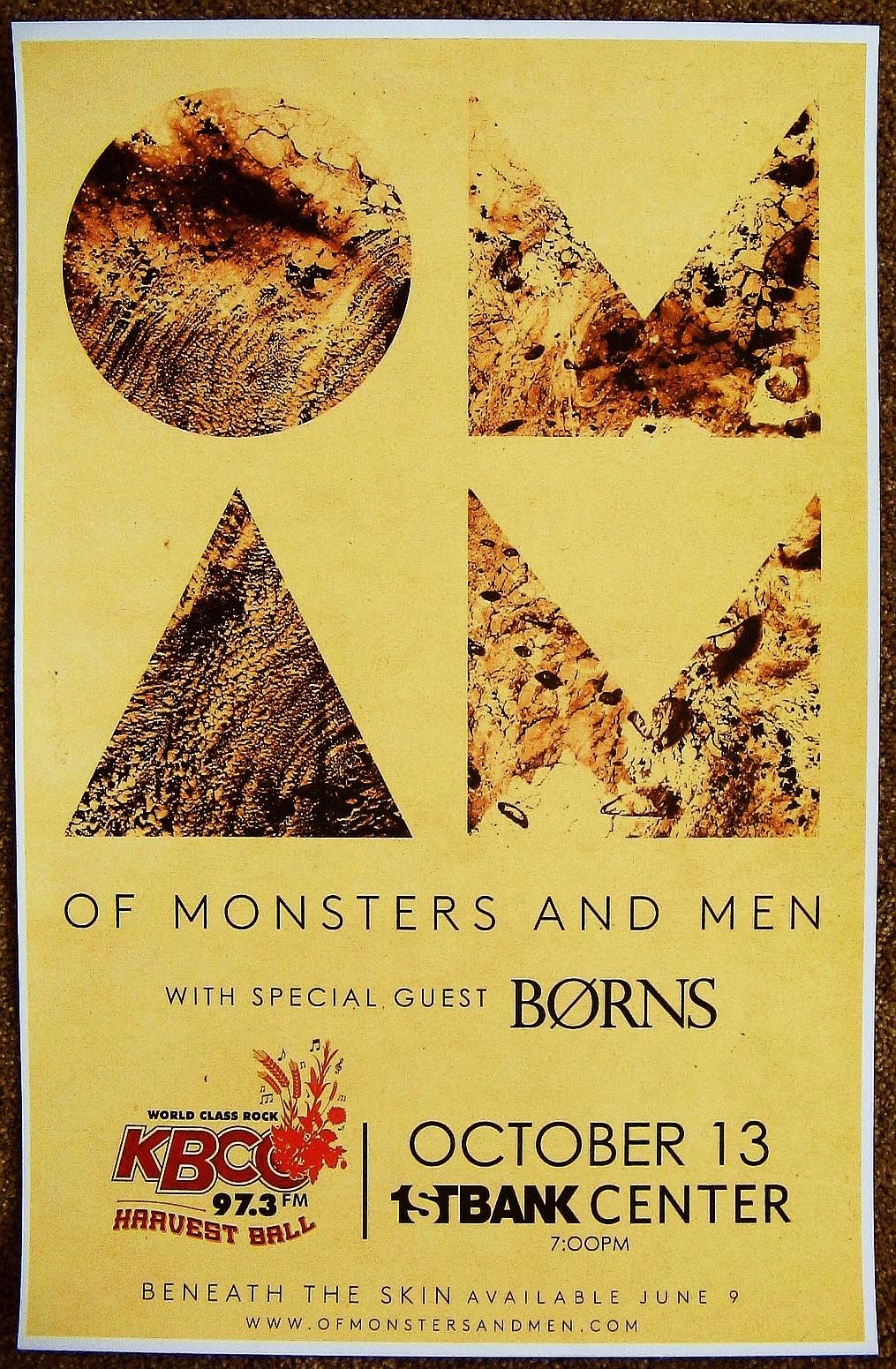 OF MONSTERS AND MEN 2015 Gig POSTER Broomfield Concert Colorado