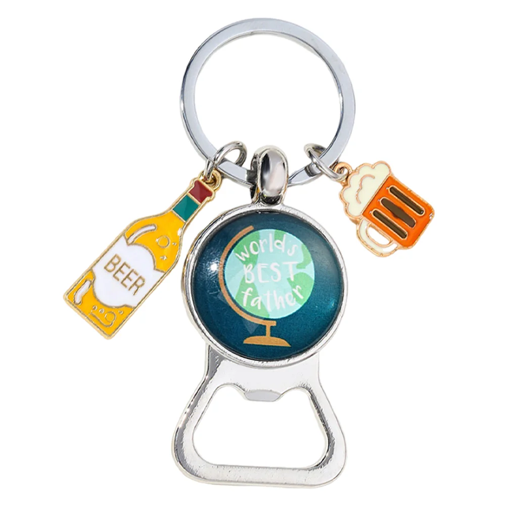 Beer Festival Zinc Alloy Beer Bottle Opener Keychain Gift for Christmas/Birthday