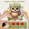 (US Only)Wooden Special Shape Owl 3 Hooks Diamond Painting Hook Rail for Wall Cabinet
