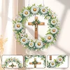 (US Local)Acrylic Special Shape Daisy Cross DIY Diamond Painting Hanging Pendants