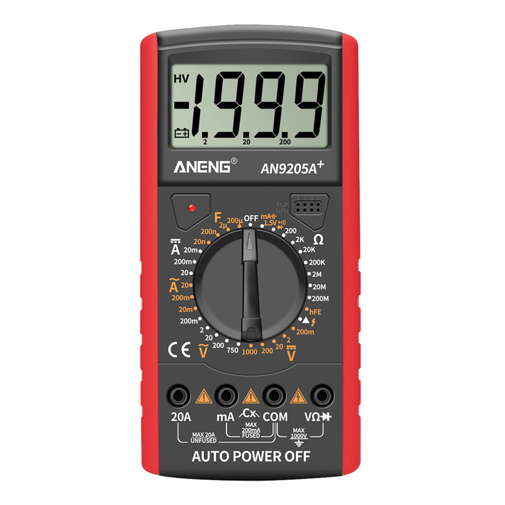 

ANENG AN9205A+ LCD Digital Multimeter Voltmeter Resistance Tester, Red, 501 Original