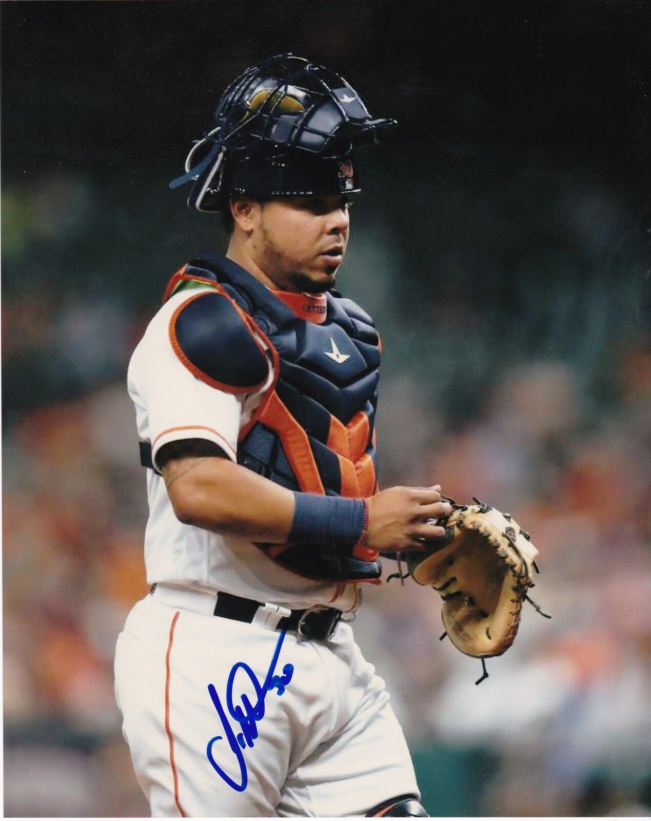 JUAN CENTENO HOUSTON ASTROS 2017 ACTION SIGNED 8x10