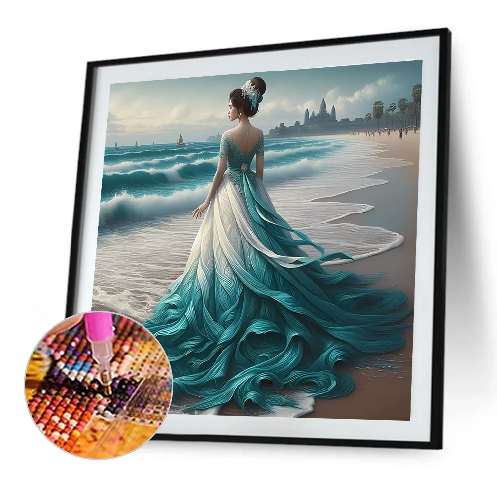 Diamond Painting - Full Round Drill - Gorgeous Skirt Beauty(Canvas|40*40cm)