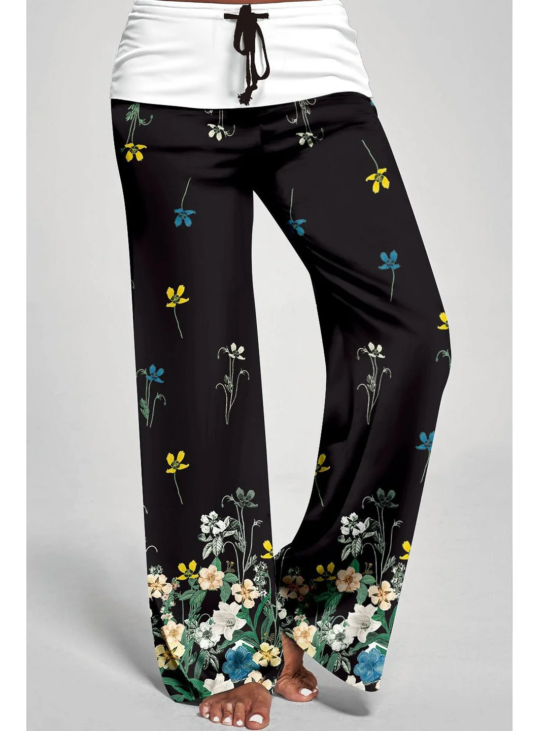 Women Floral Printed Graphic Gradient Casual Pants