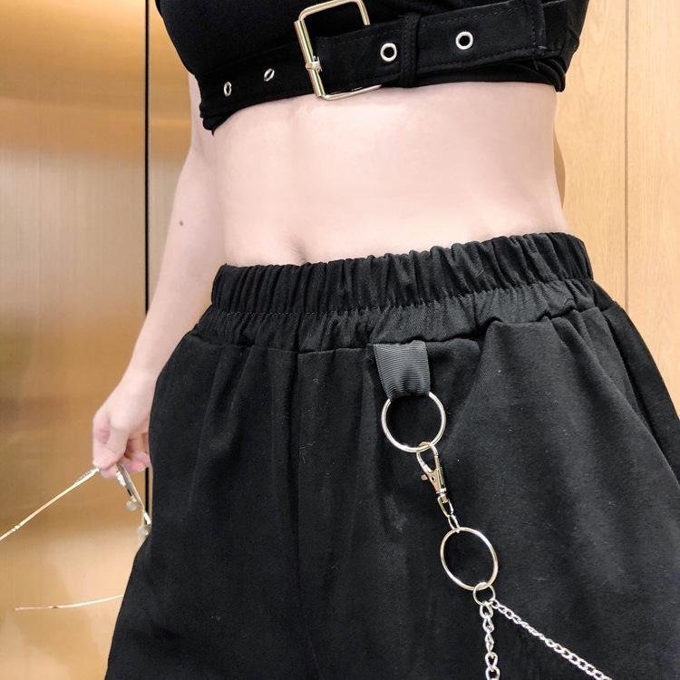 Chained Cargo Pants With Pockets - GothBB 2022 free shipping available