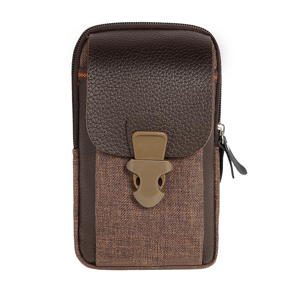 

Zipper Men Waist Bags Small Card Holder 6 inch Phone Packs Purse (Coffee), 501 Original