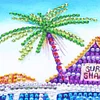 Beach Huts and Buses  | Crystal Rhinestone  | Special Shaped Diamond Painting Kits