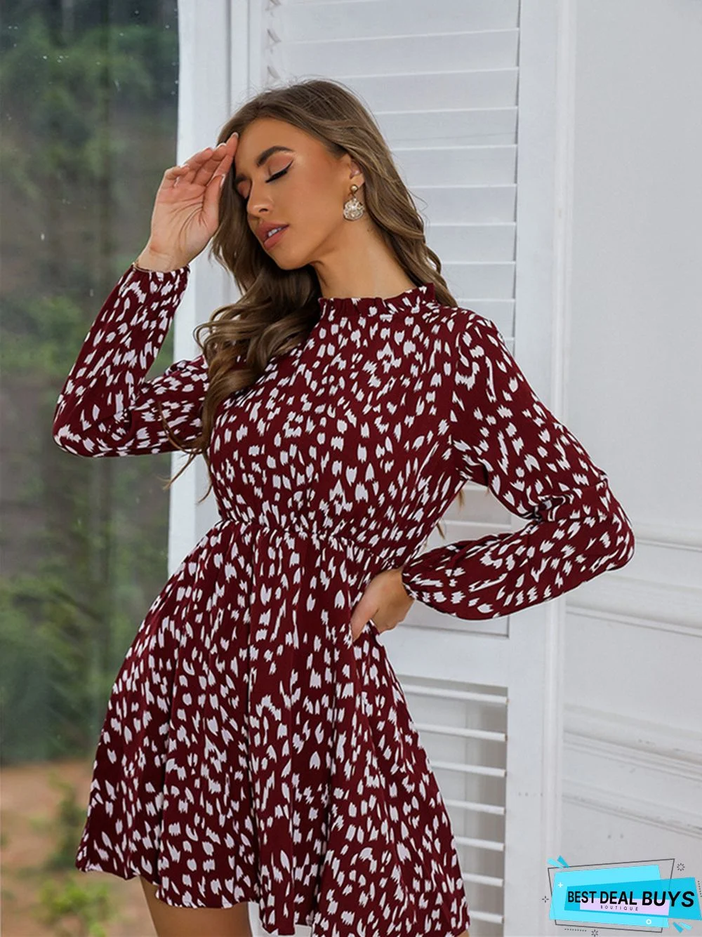 Temperament Strap Long Sleeve Dress