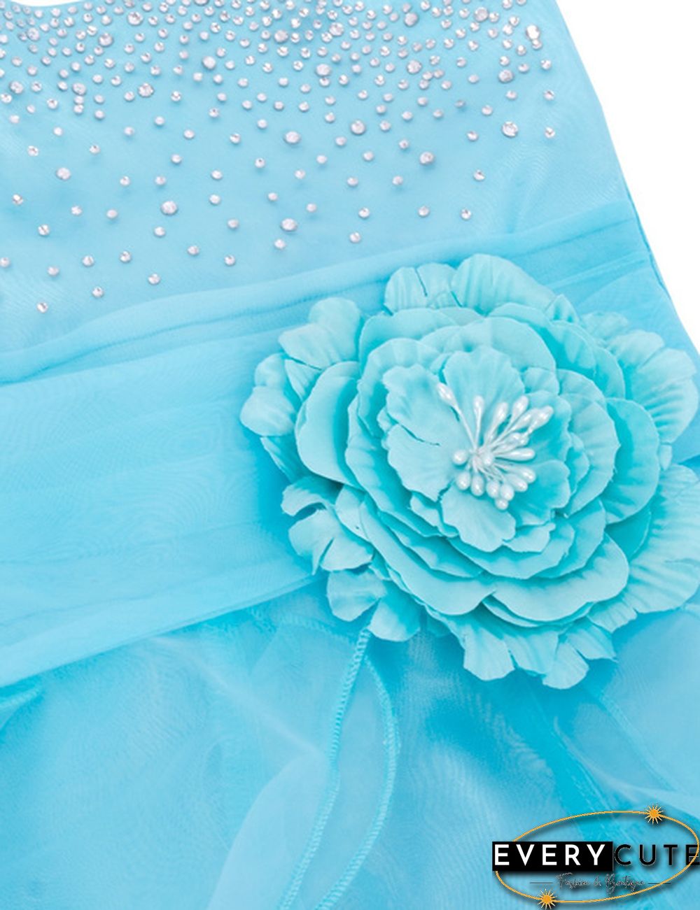 Girls Sleeveless Organza Dress Birthday Wedding Party Princess Prom Dresses