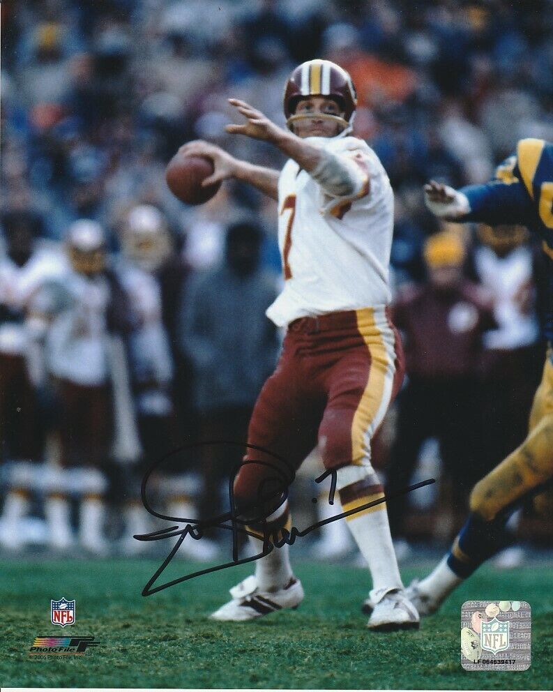 VINTAGE JOE THEISMANN SIGNED WASHINGTON REDSKINS NFL 8x10 Photo Poster painting #1 EXACT PROOF!