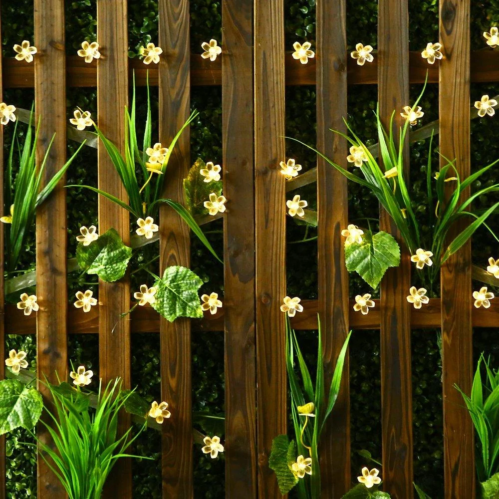 Outdoor LED Solar String Flower Lights for Garden & Pond