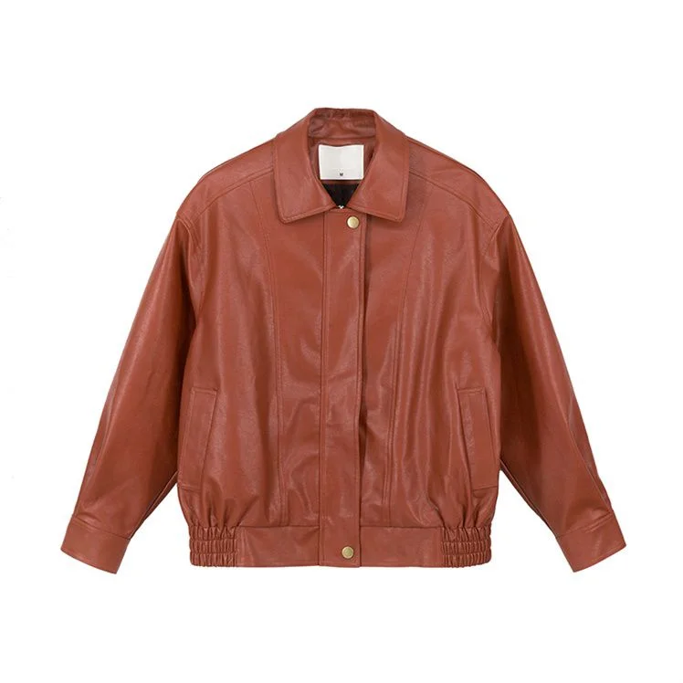 Toloer Red Faux Leather Jacket-Outfit Ideas