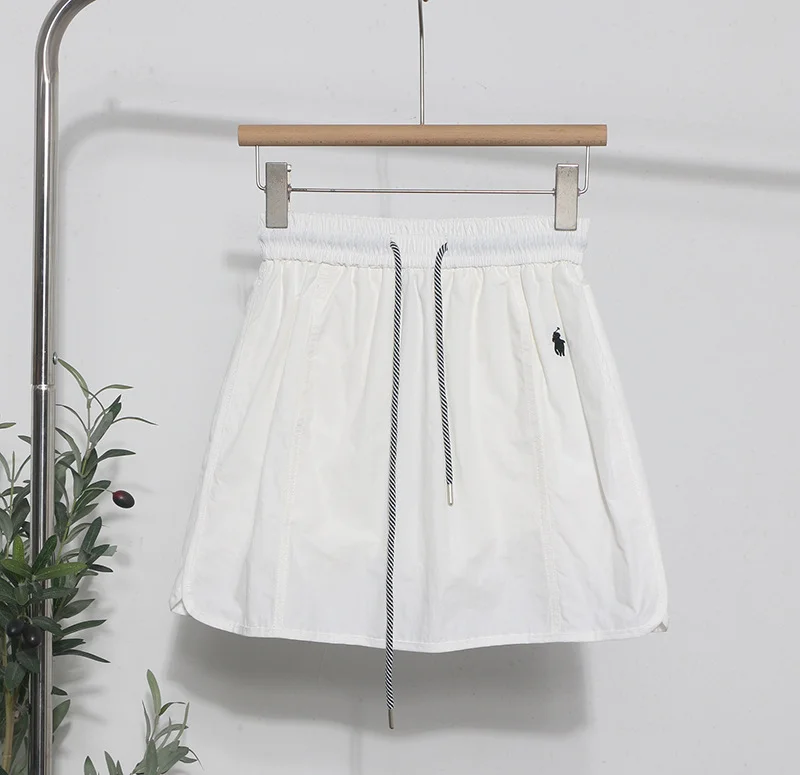 Uveng Design-Sensitive Niche Dress Half-Dress Woman Tight Waist A Trouser Skirt Open Fork Quick Dry Casual Skirt 8183