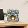 >SALE<Wooden Special Shaped Fireplace White Stockings Diamond Painting Table Ornament