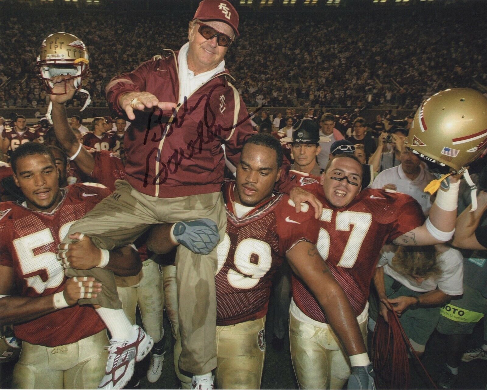 BOBBY BOWDEN SIGNED AUTOGRAPH FLORIDA STATE SEMINOLES FSU 8X10 Photo Poster painting #3