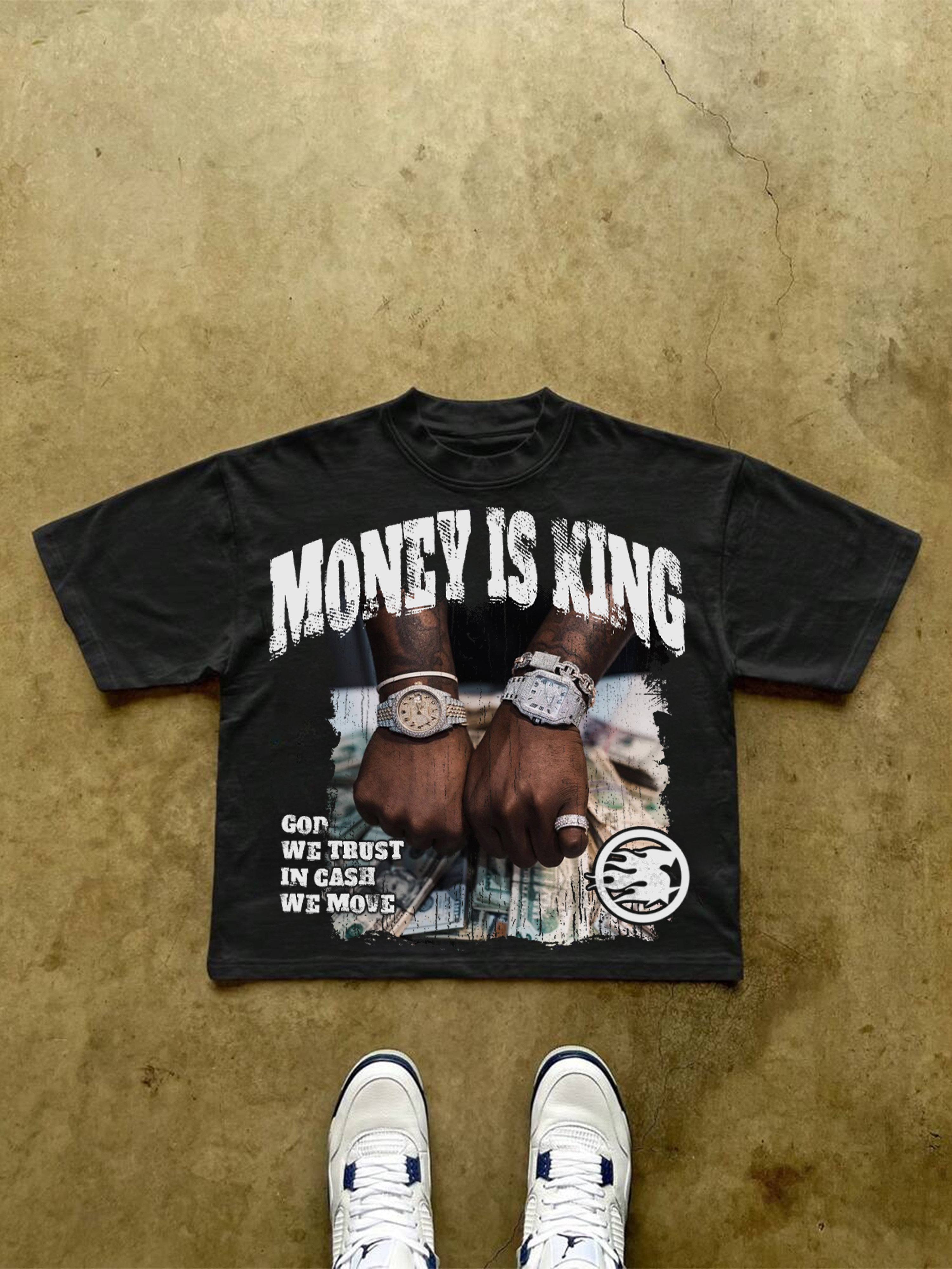 We Believe In God, We Rely On Cash Vintage Graphic Cropped T-shirt