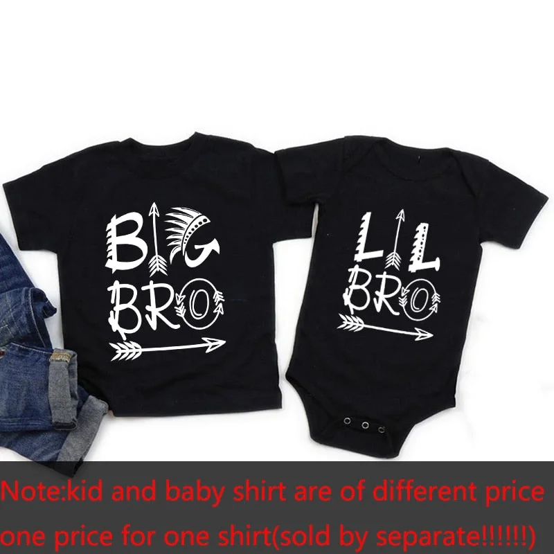 Big Brother Little Brother Siblings Matching Shirts Cartoon Dinosaur Tops Big Bro Lil Bro Short Sleeve Tops Tees Sibling Outfits