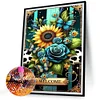Diamond Painting-DIY Full Round Drill Sunflowers Butterflies Roses