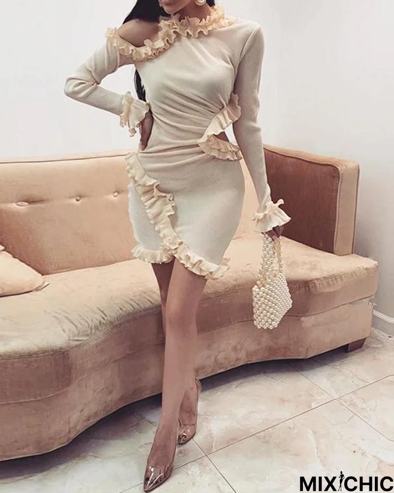 Ruffle Sleeve Bodycon Dress