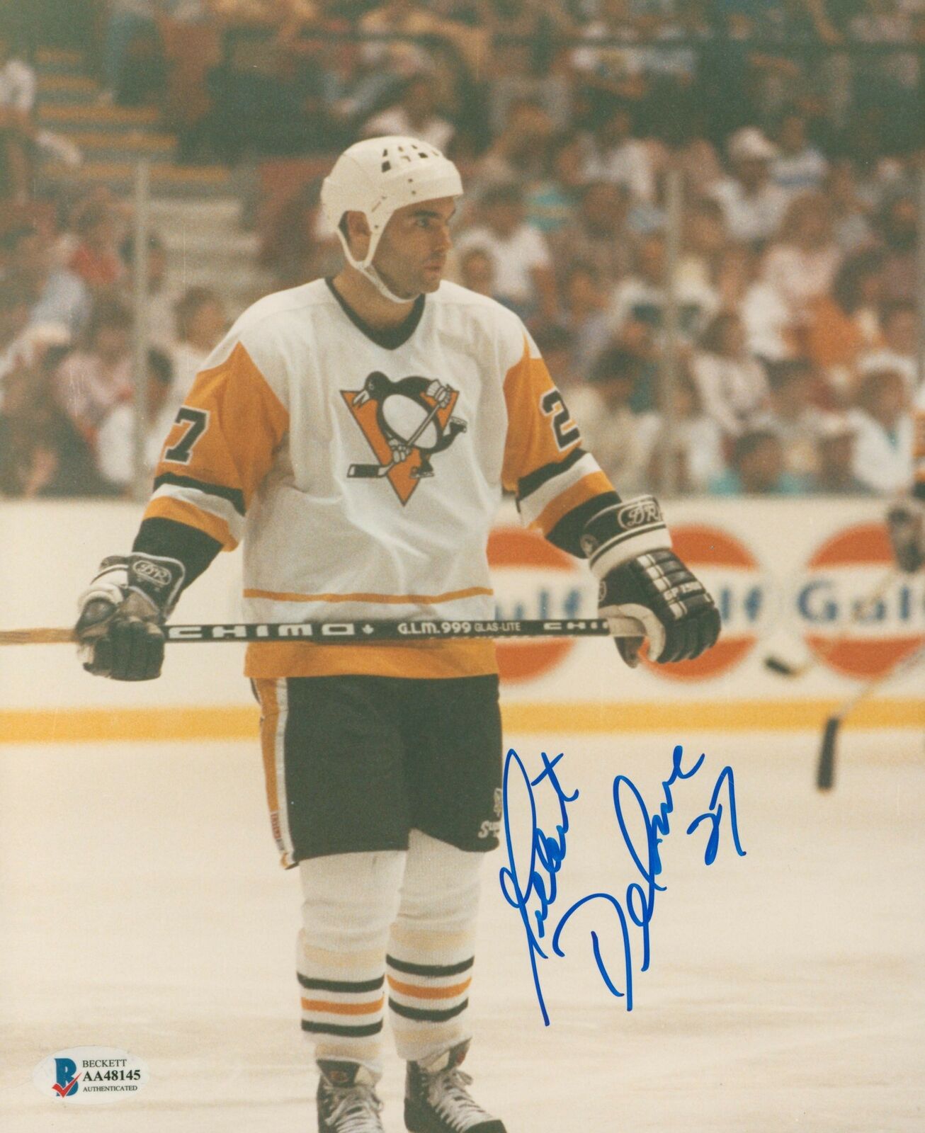 Penguins Gilbert Delorme Authentic Signed 8x10 Photo Poster painting Autographed BAS #AA48145