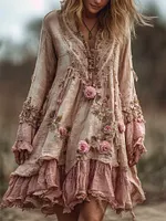 Japanese Style Gold-plated Dragon Totem Linen Shorts