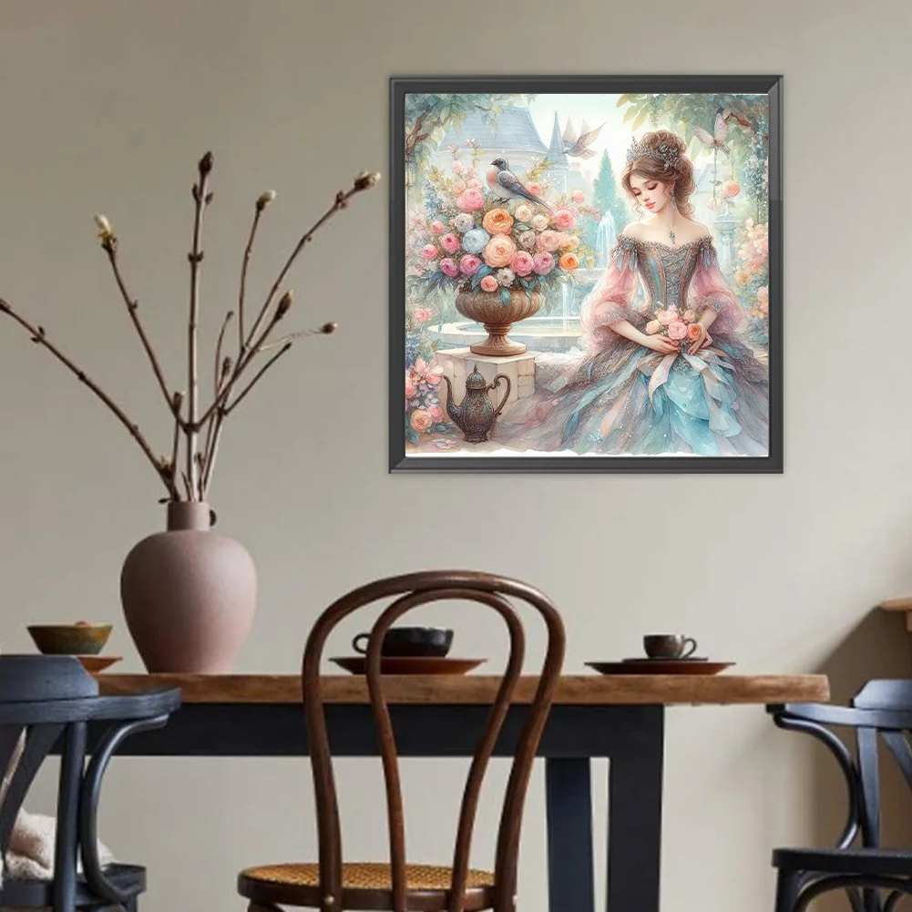 Diamond Painting - Full Round Drill - Horse Girl(Canvas|40*40cm)