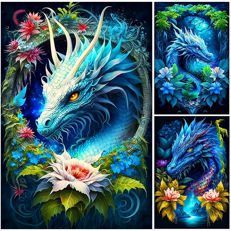 AB Drill-Full Round Drill Diamond Painting - Dragon -40*50cm