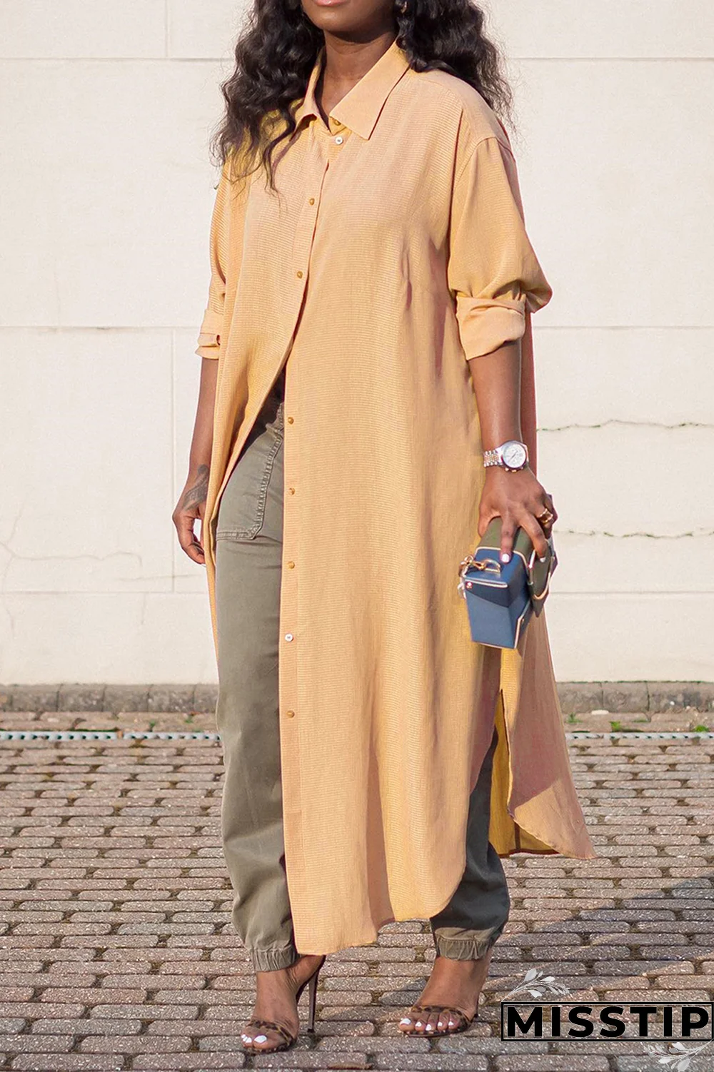 Pink Casual Solid Patchwork Turndown Collar Outerwear