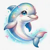 Magical Dolphin-18CT Stamped Cross Stitch 20*20cm