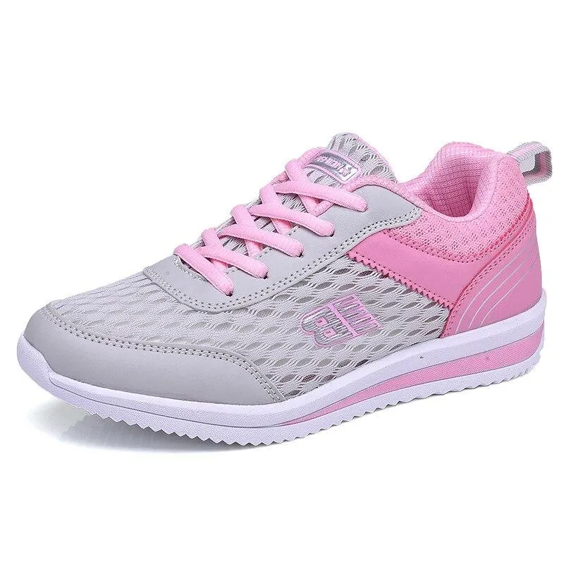 2021 Sneakers Women Shoes Flats Casual Ladies Shoes Woman Lace-Up Mesh Light Breathable Female zapatillas de deporte para mujer