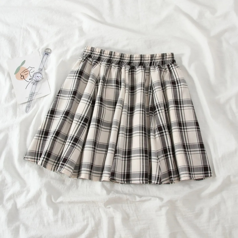 Harajuku Kawaii Cute High Waist A-line Plaid Skirt SP18571