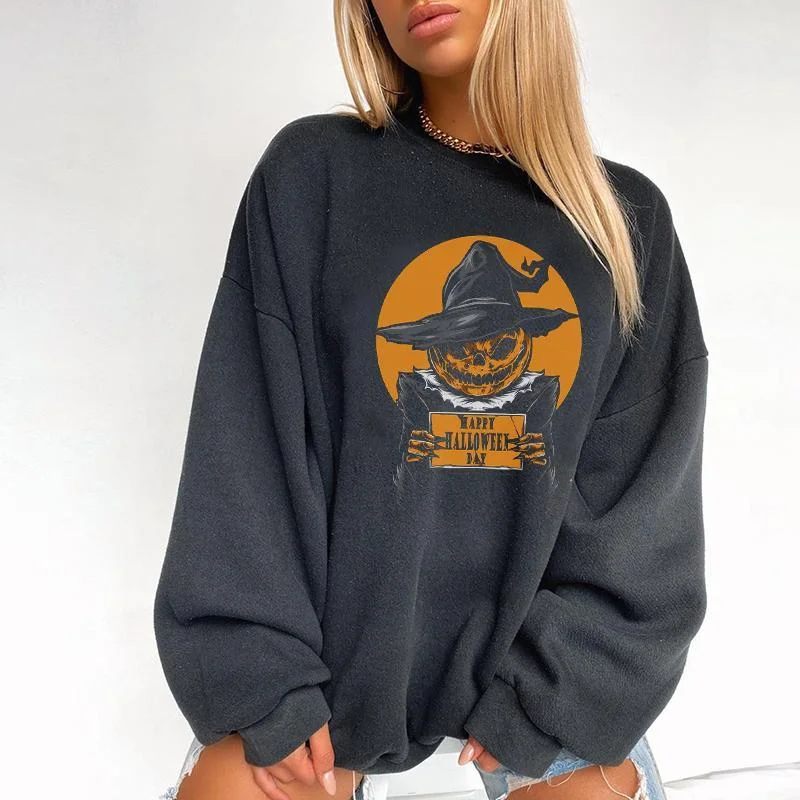 Designer Mr. pumpkin print sweatshirt