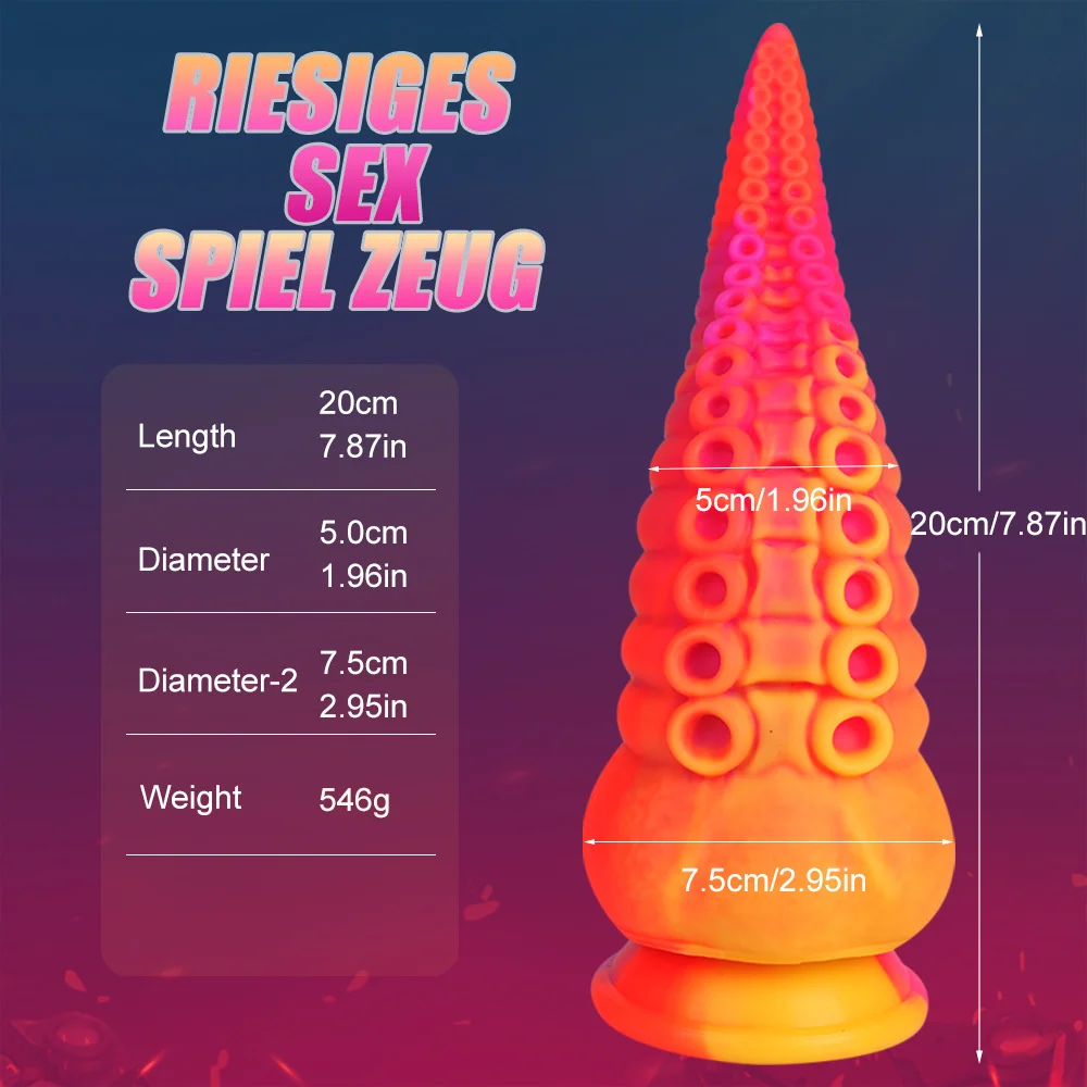 8in Multi-colored Tentacle Dildo Anal Plug Buttplug Monster Dildo (Triton)12