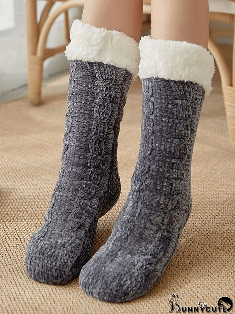 Plain Warm-keeping Cabin Socks