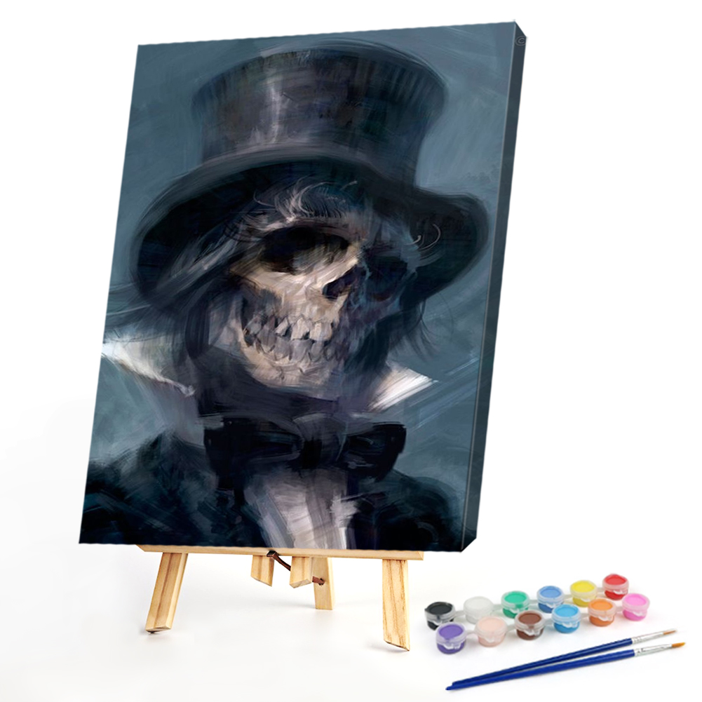 

40*50CM - Paint By Numbers - Skull Gentleman, 501 Original