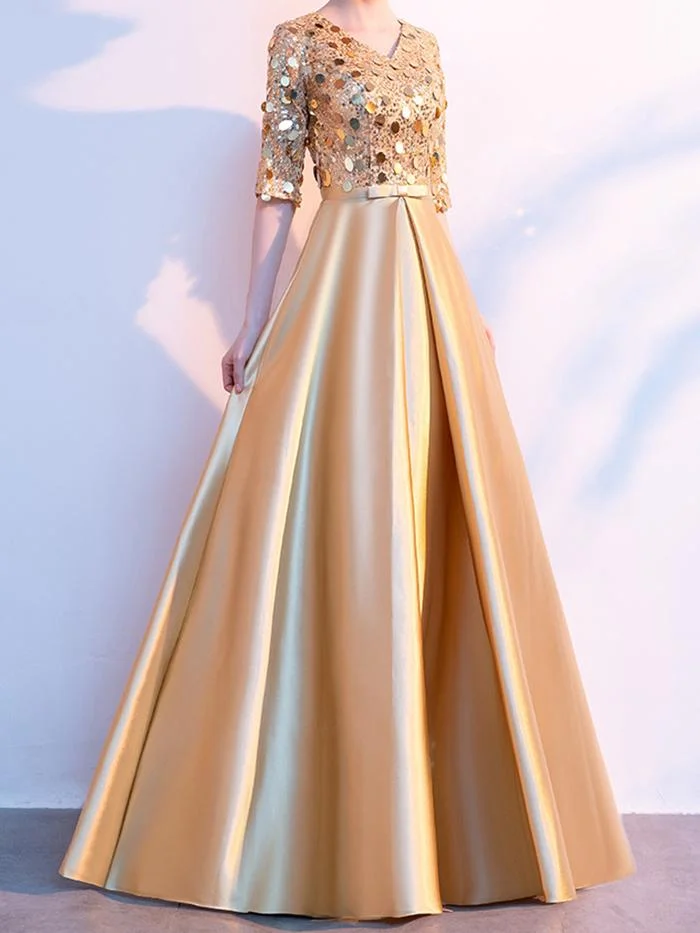 Fashionable and Elegant Sequined Long Dress