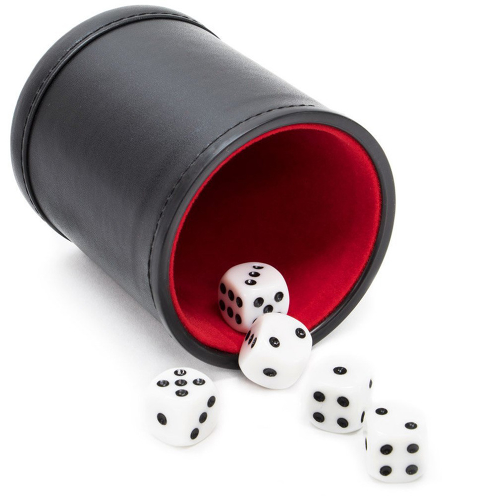 

Pu Leather Flannel Dice Cup+Dices Bar Party Ktv Entertainment Game Supplies, 501 Original