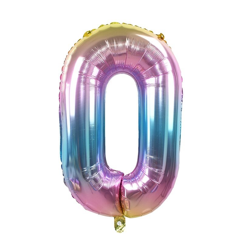 32inch Iridescent Rainbow Color Number Foil Balloons Birthday Wedding Party Decoration Digital Balloon Number Air Ballon Globos