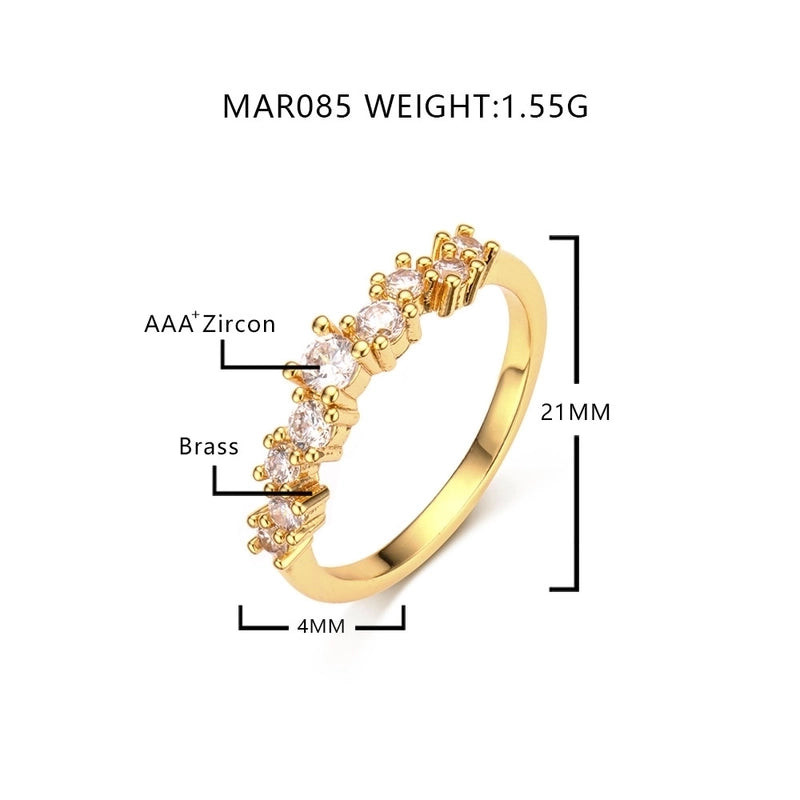 New  Ornament Ring  Hot Copper Inlaid Zircon 18K Gold Plating Simple Women's Fashion Ring
