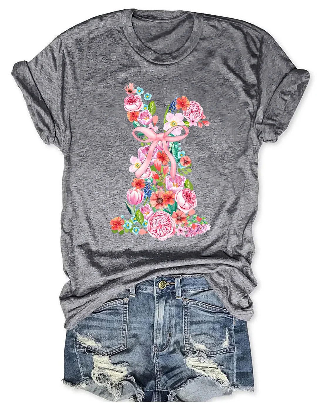Watercolor Floral Easter Bunny T-shirt