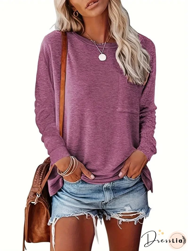 Long Sleeve Crew Neck T-Shirt for Women