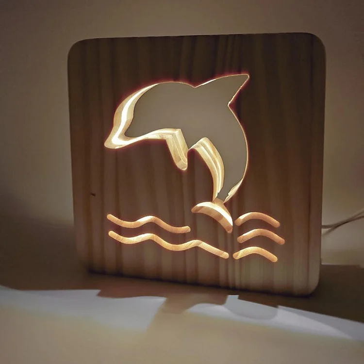 Dolphin Wooden Decorative Light slivor