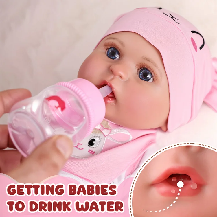 [Wet and Drink System]Babeside Smiling Bailyn 20" Reborn Vinyl Baby Little Infant Girl Warm Partner