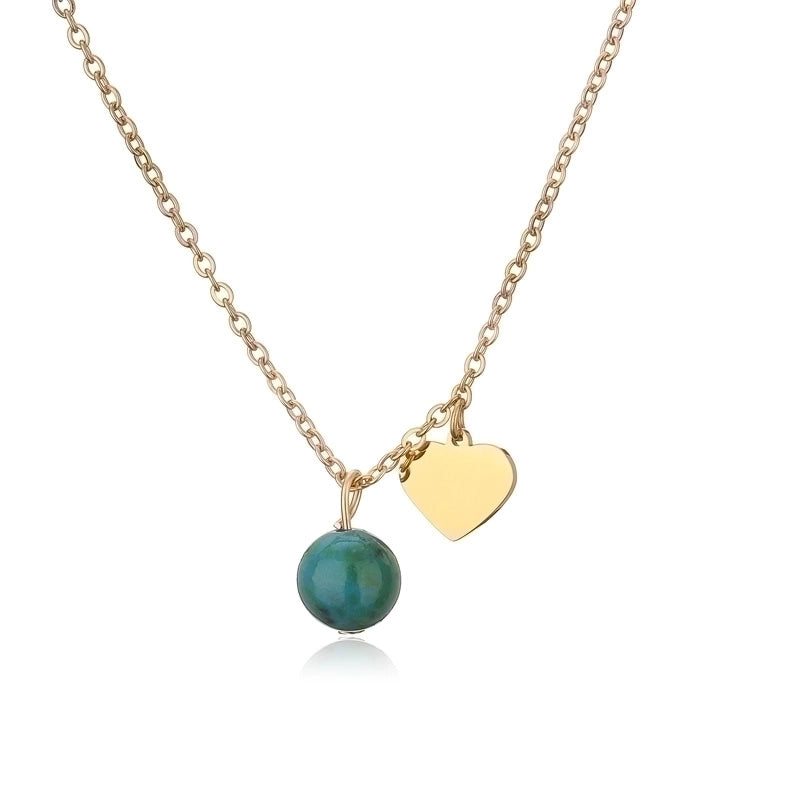 Casual Minimalist Heart Shape 304 Stainless Steel Gold Plated Plating Inlay Pendant Necklace