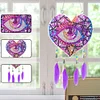 (US Only)Feather Wind Chime Theme 2D/Flat DIY Hanging Diamond Art Eye Pendant Decor